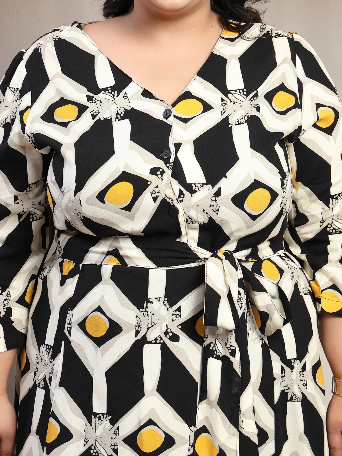 Plus Size Printed Midi Fit and Flare Dress - Image 6