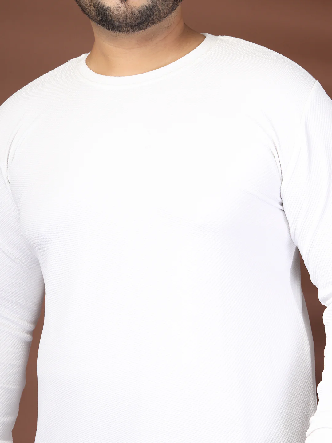 Men Plus Size Solid Round Neck T-shirt - Image 7