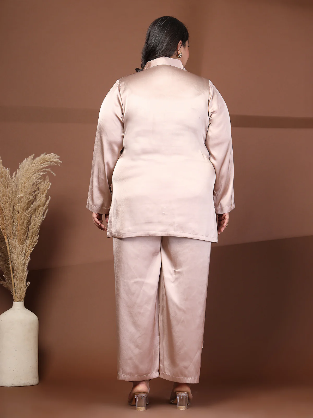 Plus Size Shirt Collar Shirt With Trouser - Image 3