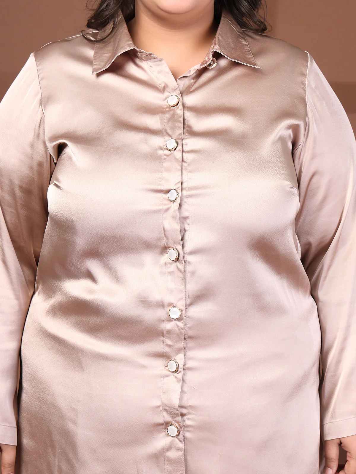 Plus Size Shirt Collar Shirt With Trouser - Image 7