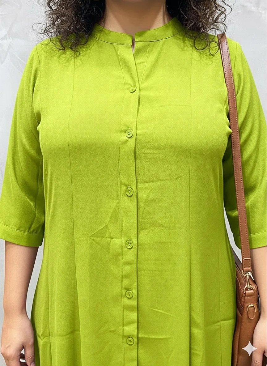 Plus Size Solid A-Line Dress - Image 4