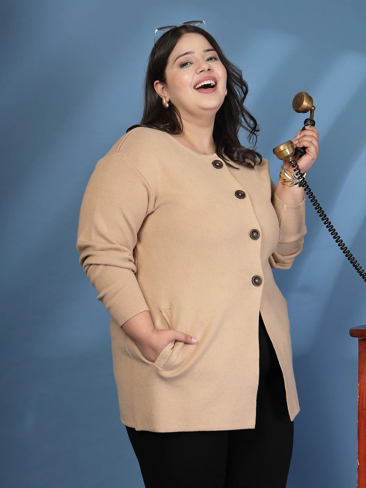 Plus Size Solid Cardigan - Image 2