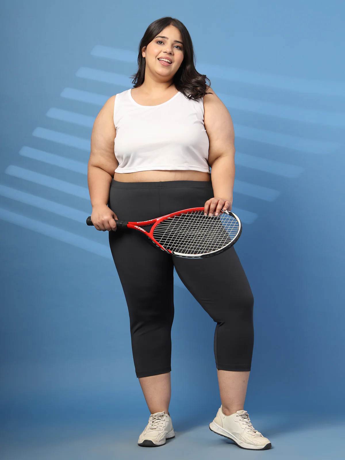Plus Size Solid Regular Fit Capris - Image 3