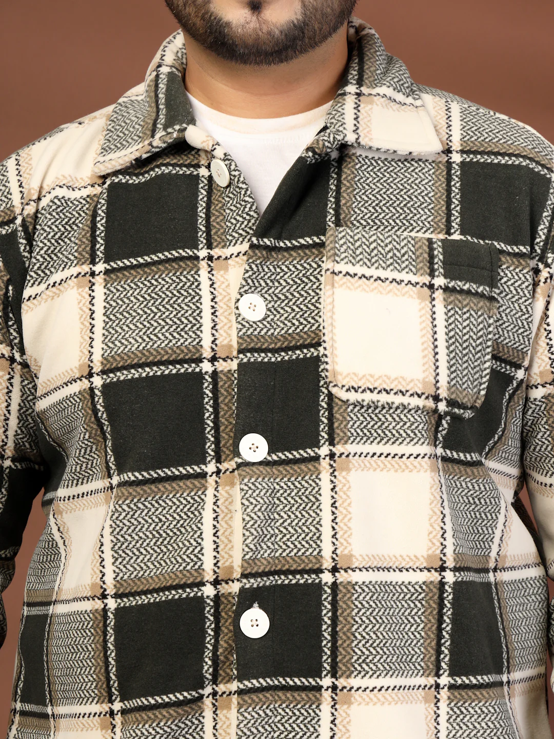 Plus Size Spread Collar Checked Tailored Jacket - Image 6