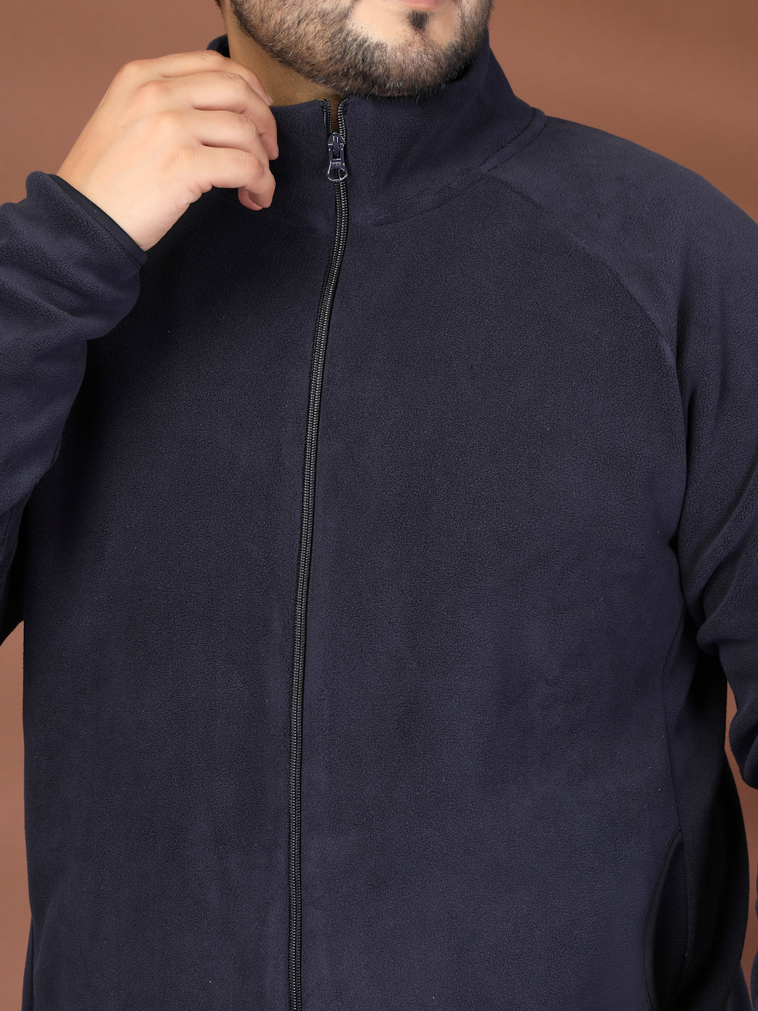 Plus Size Stand Collar Solid Open Front Jacket - Image 7