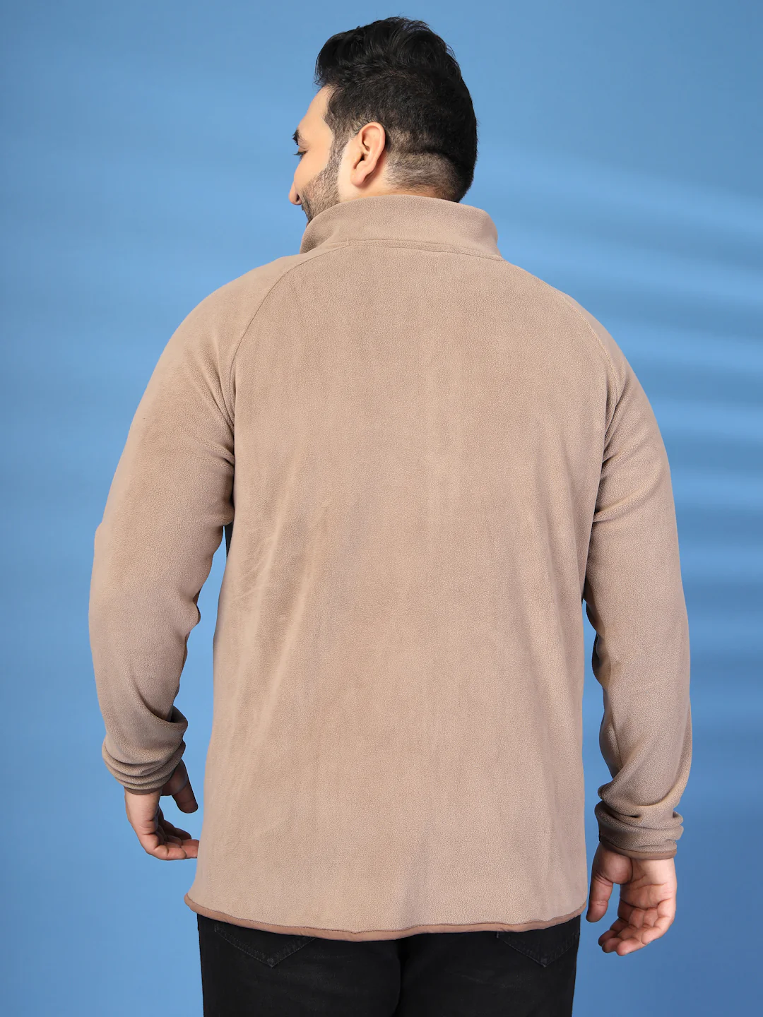 Plus Size Stand Collar Solid Open Front Jacket - Image 2