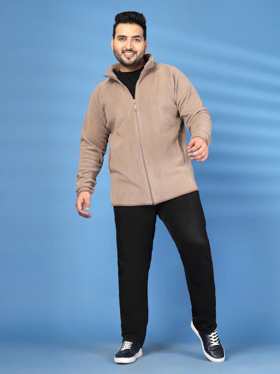 Plus Size Stand Collar Solid Open Front Jacket - Image 7
