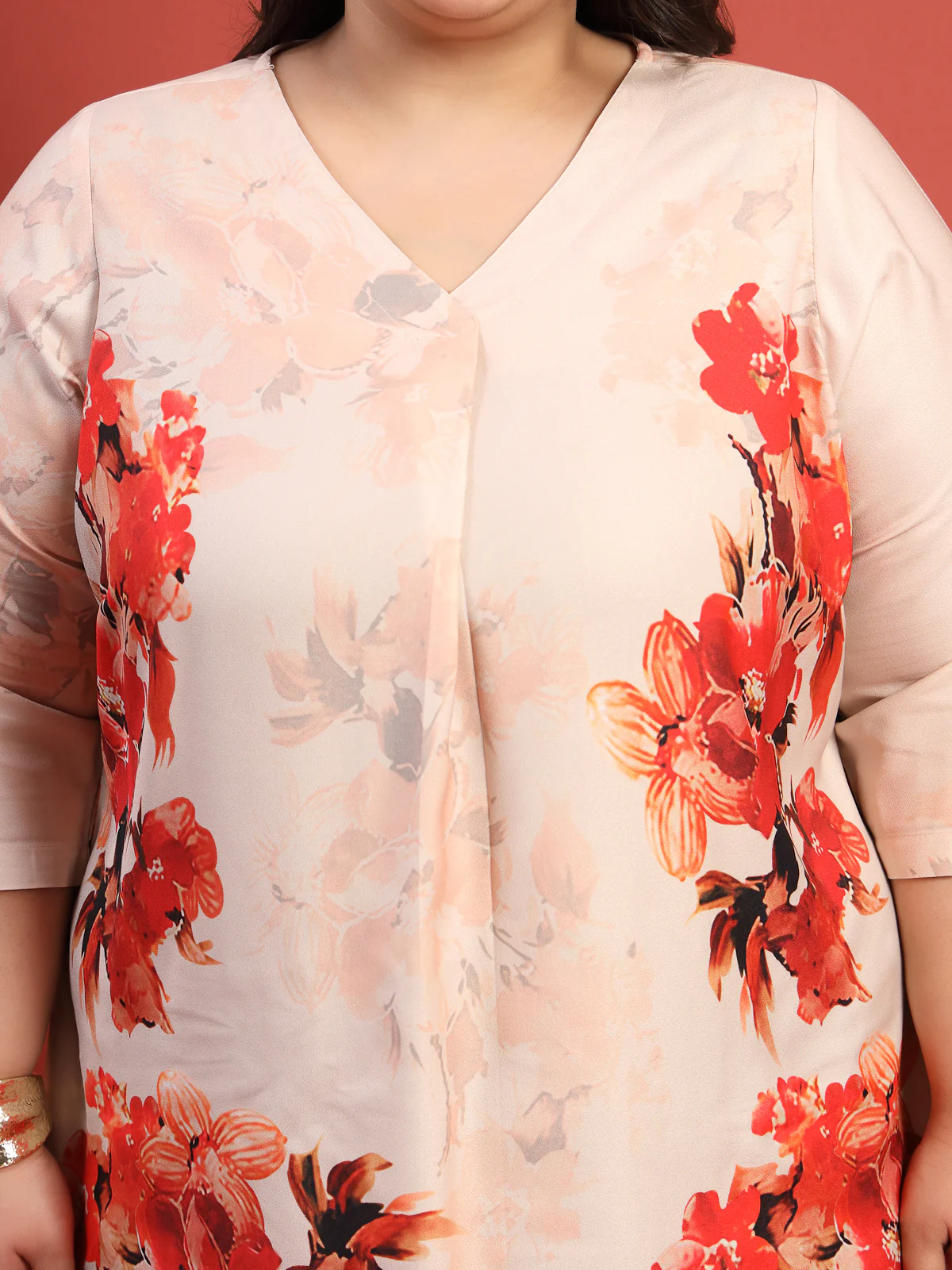 Plus Size Tropical Print Top - Image 8