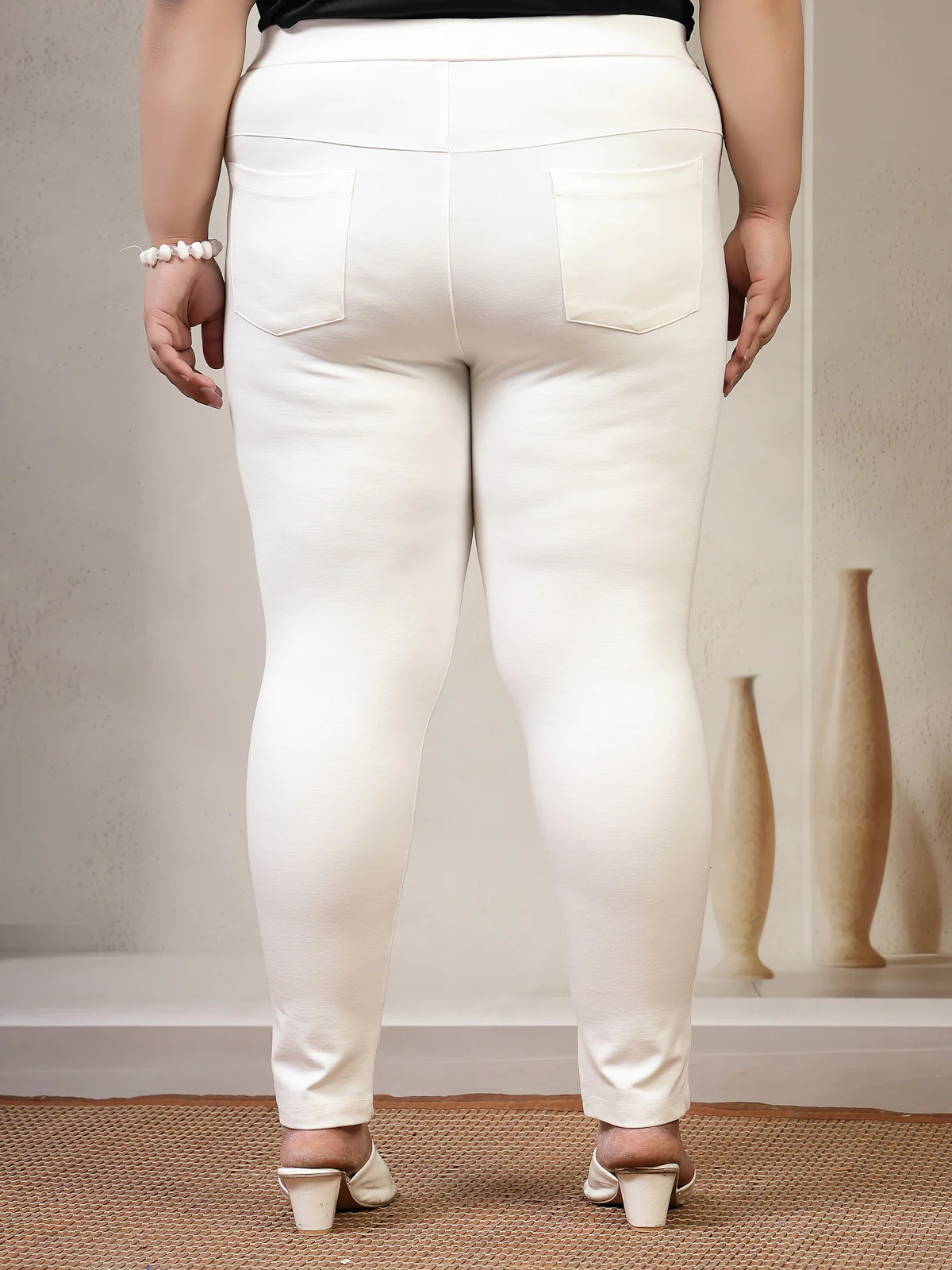 Plus Size White Tight Fit Jeggings - Image 5