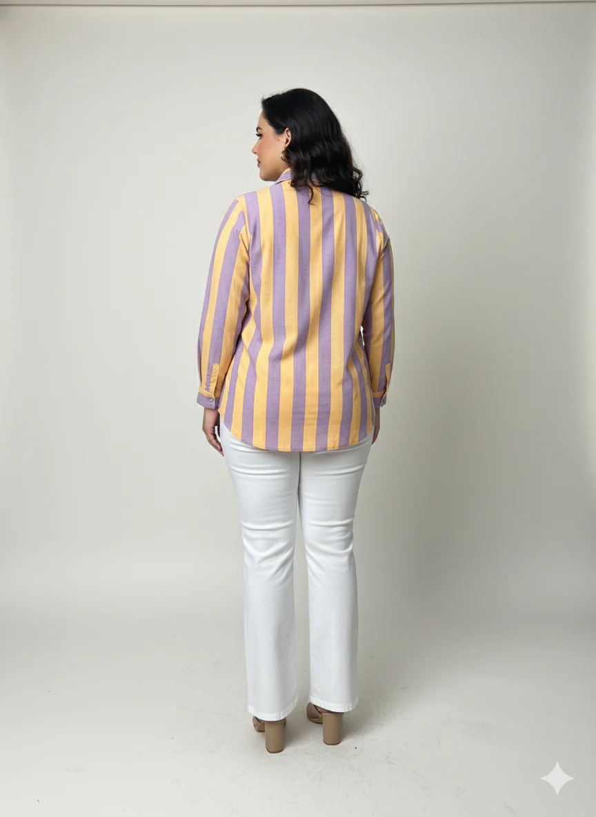 Plus Size Women Checked Casual Shirt - Image 5