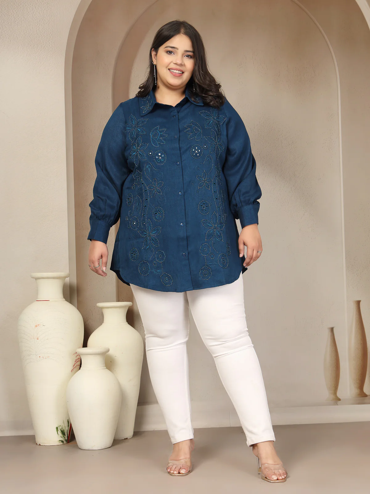 Plus Size Emb Tunic With Hand Embellishments - Image 5