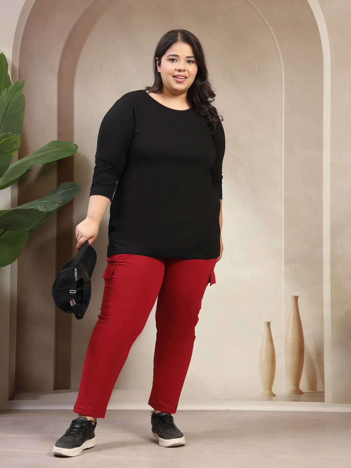 Plus Size Women Mid-Rise Cargo Track Pant - Image 8