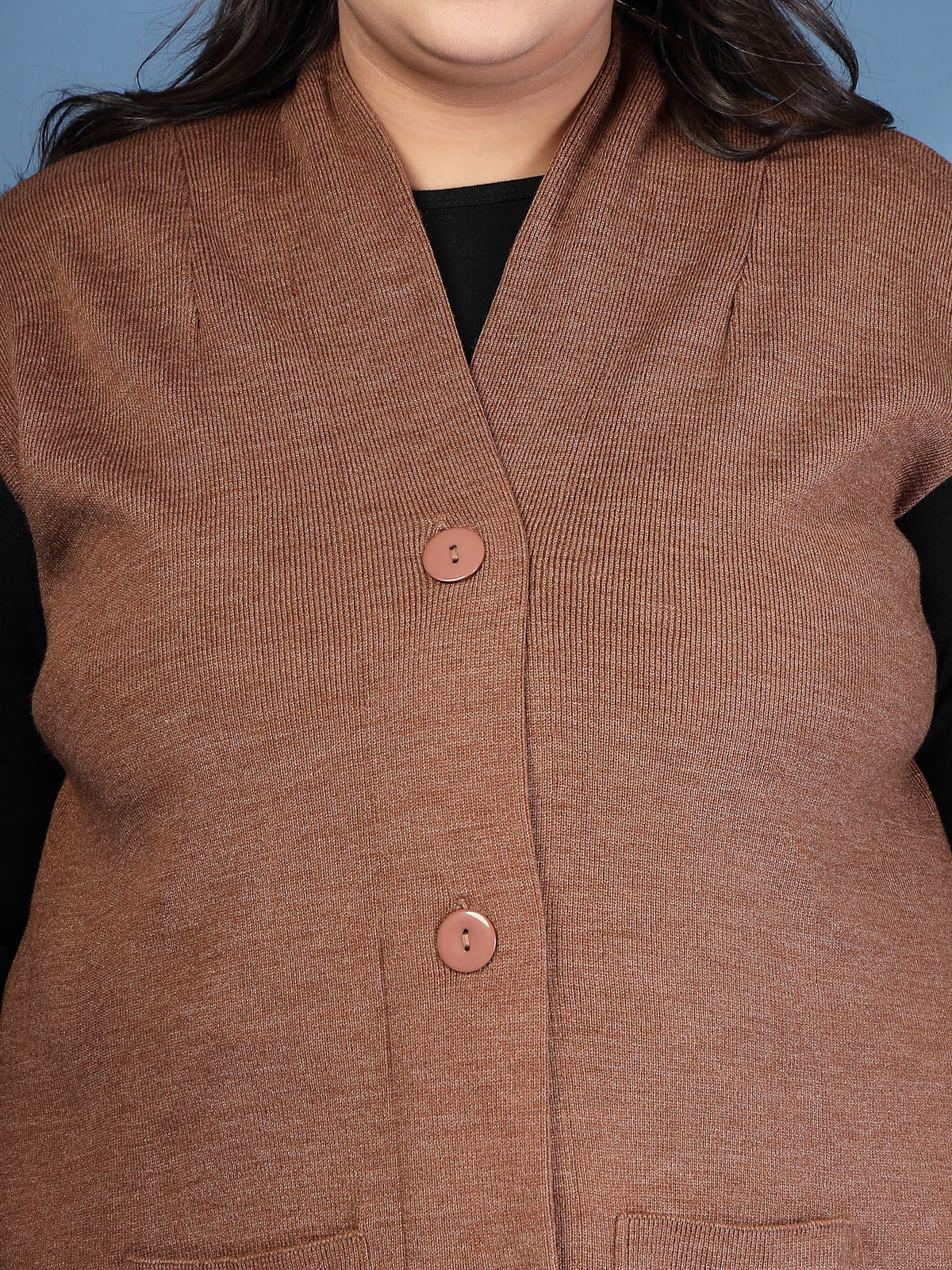 Plus Size Women Solid Sweater Vest - Image 4