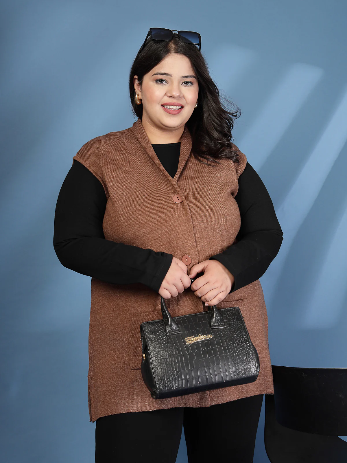 Plus Size Women Solid Sweater Vest - Image 7