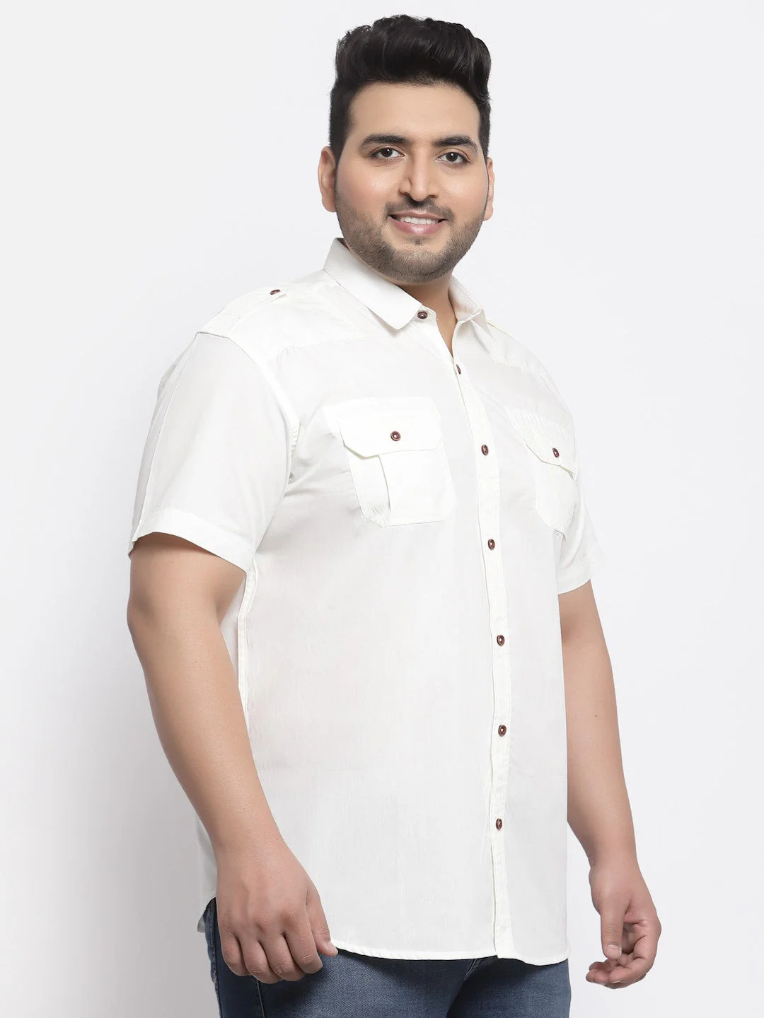 Plus Size Men Cargo Casual Shirt - Image 3