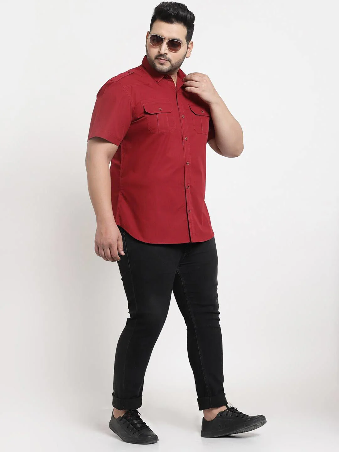 Plus Size Men Cargo Casual Shirt - Image 5