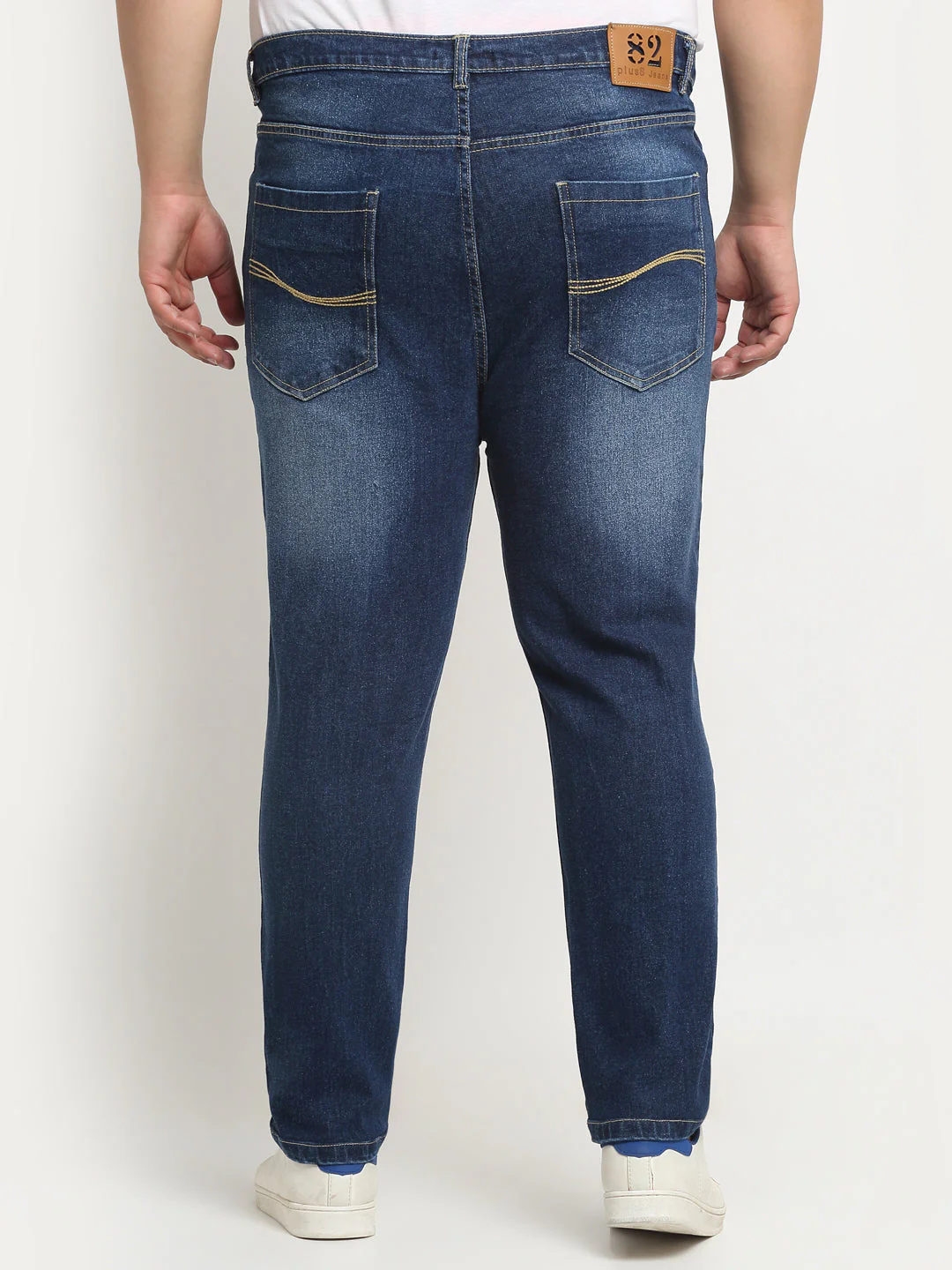 Plus Size Men  Comfort Low Distressed Regular-Fit Light Fade Stretchable Cotton Jeans - Image 5