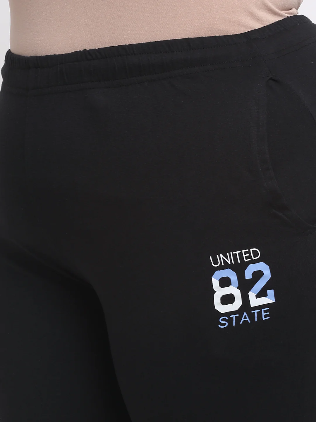 Plus Size Women Black Cotton Track Pants - Image 3