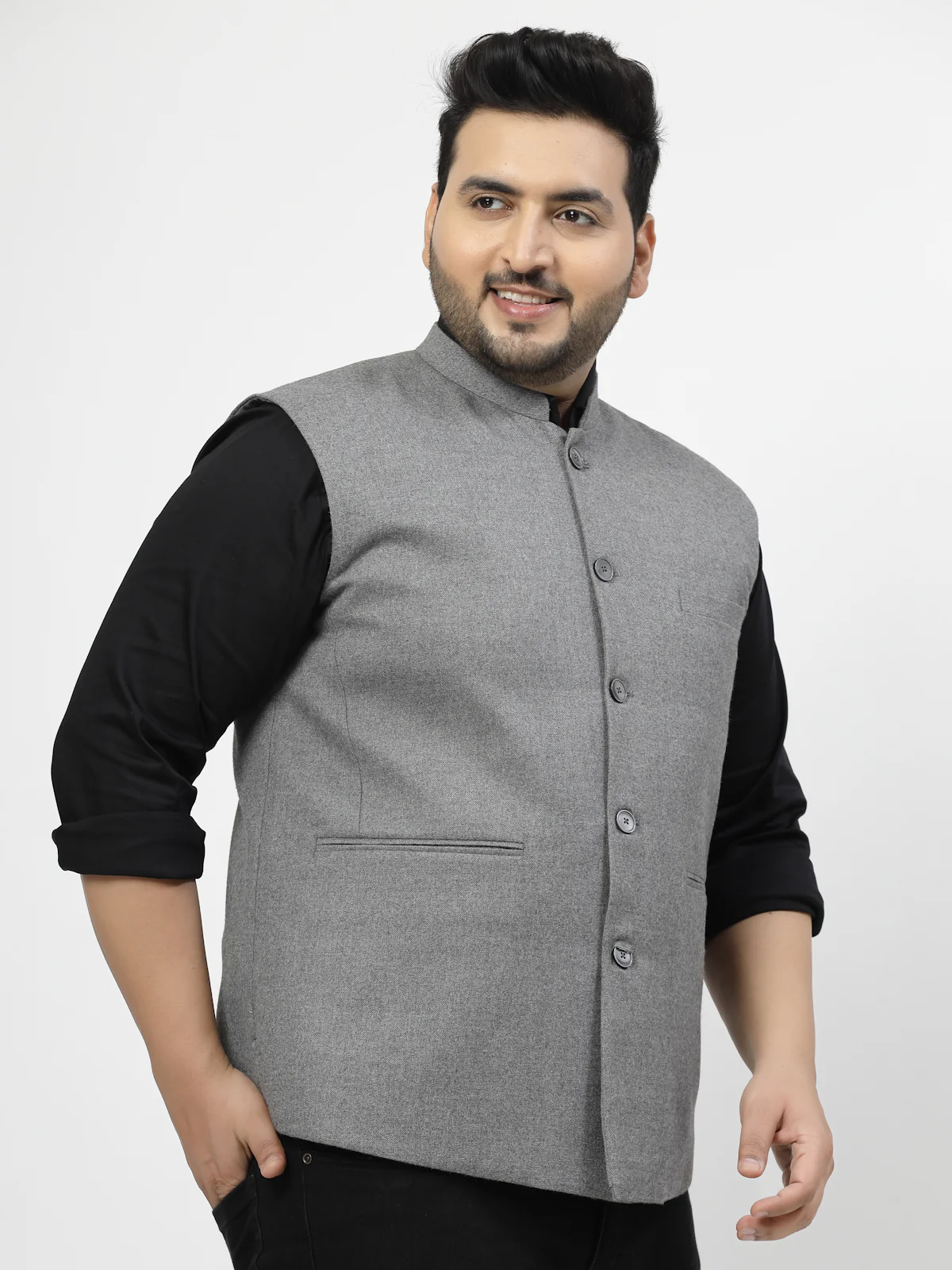 Plus Size Woven Waistcoat - Image 3